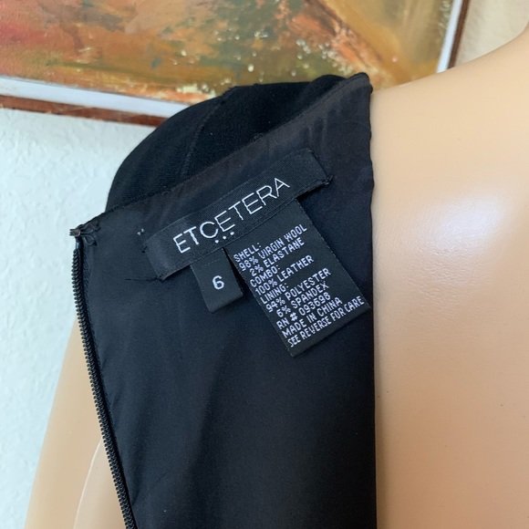 Etcetera Black Wool with Patent Leather Dress - Picture 3 of 9